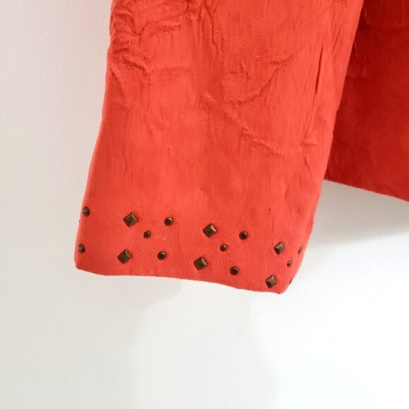 Alfred Dunner Orange Studded Lined Jacket Sz 10 - Picture 3 of 5